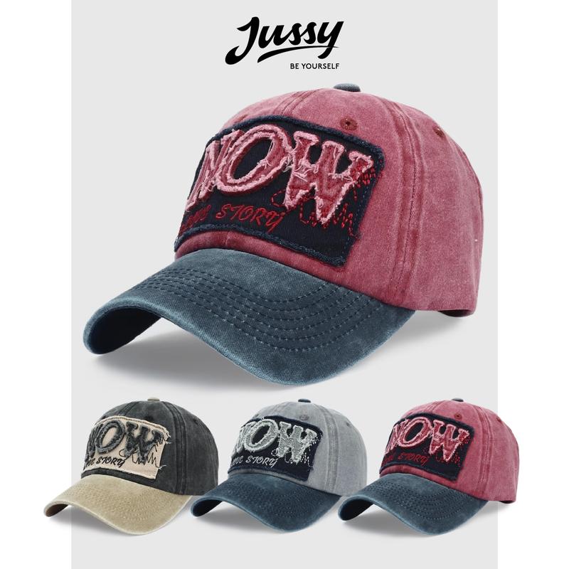 Mũ Lưỡi Trai Y2K Thêu Chữ NOW Jussy Official Nón Kết Nam Nữ Form Rộng Vành Che Nắng Vải Jean Wash Bạc Màu Cá Tính