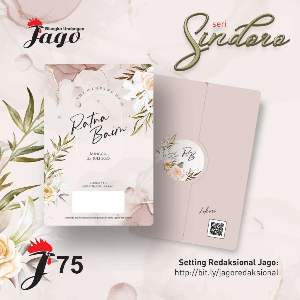 Undangan Pernikahan pernikahan Jago 75 Elegan Modern Paket Lengkap 100 PCS Gratis Label & Plastik - JanjiKita | Default