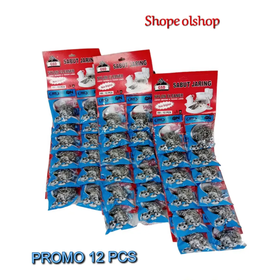 COD Spon berkawat cuci multiguna 12pcs Piring