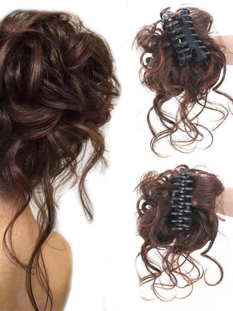 Product Introduction of Natural Fluffy Hair Bun, Synthetic Hair Bun with Hair Claw, Synthetic Hair Extensions for Women & Girls, Hair Accessories for Daily Use 0