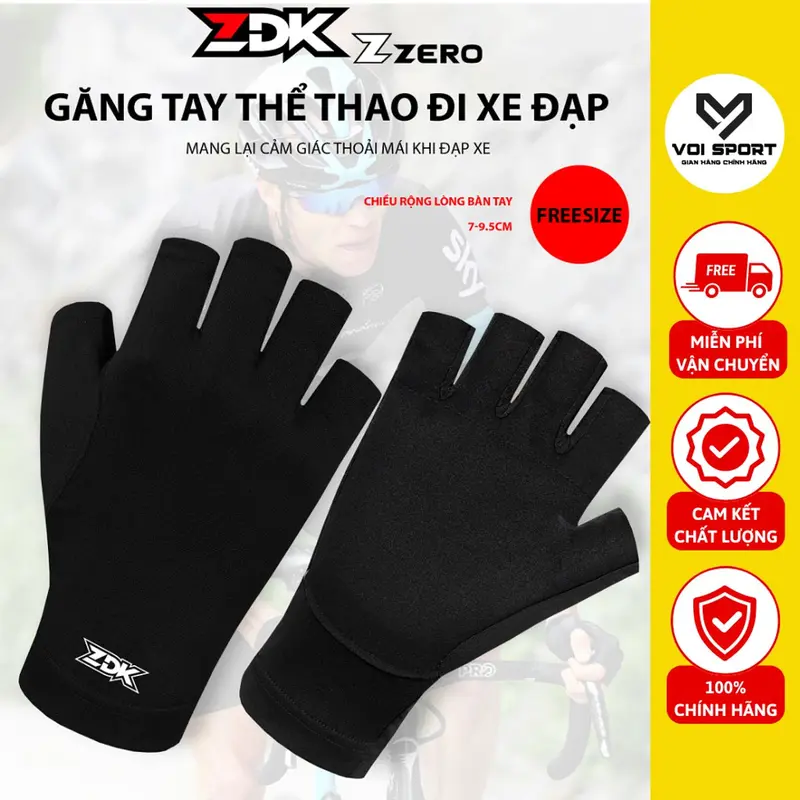 Găng Tay Xe Đạp Nửa Ngón ZDK Z Zero Thoáng Khí, Chống Trơn Trượt |Voisport1  Bao Tay 0
