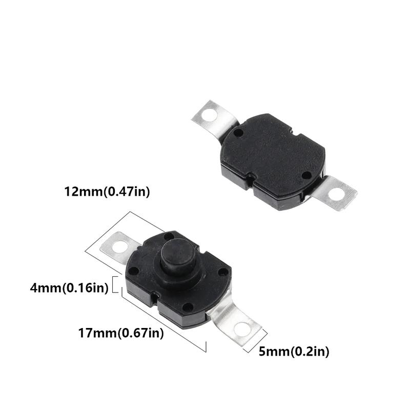 Product Introduction of 10PCS Push Button Switch 1712KD 30V 1A Flashlight Switch LOCK 17X12X9.5MM Table lamp Switch Flashlight Button Switch ON-OFF 4