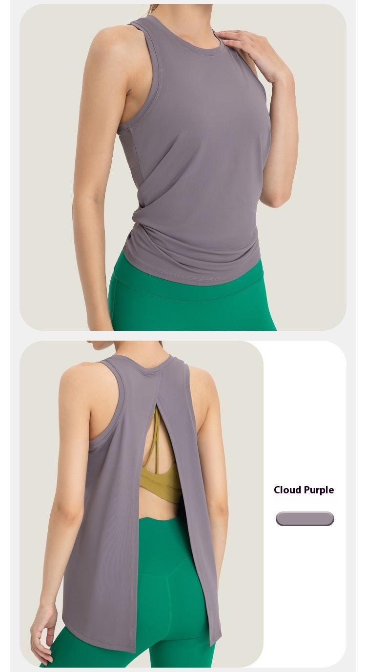Product Introduction of Áo Lửng Thể Thao Không Tay Áo Lưng, Quần Áo Tập Yoga, Áo Lửng Chạy Bộ Dáng Rộng, Áo Cánh Tập Thể Dục Aerobics, Dành Cho Nữ, Bán Buôn Mùa Hè, Hàng Mới Về 13