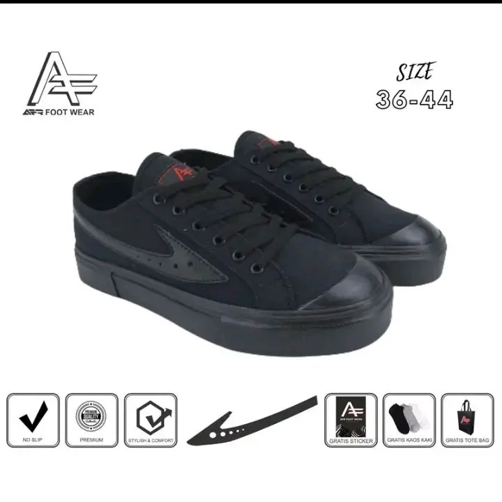 SEPATU OLDSKOOL NOLEDS FULL BLACK
