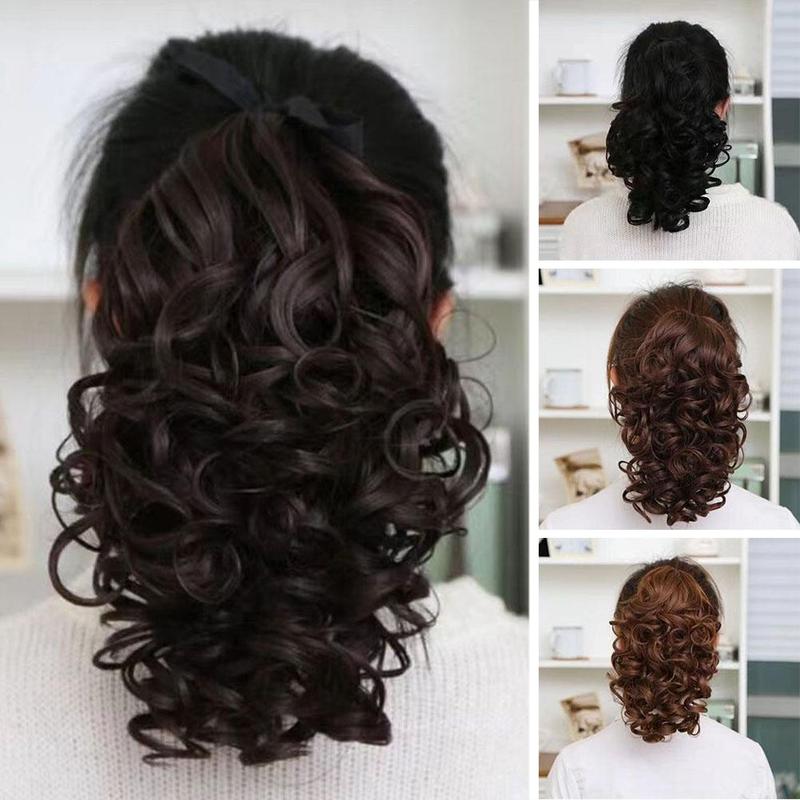 Rambut Palsu Ekor Kuda, Rambut Simulasi Super Kerinting, Aksesori ...