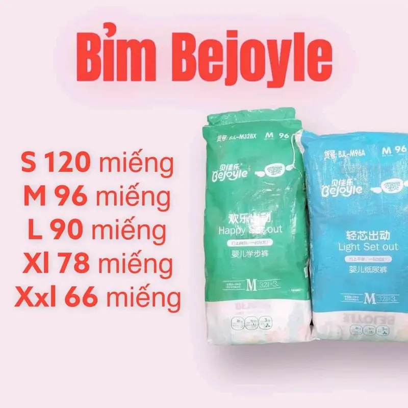 BỈM BEJOY XANH ĐỦ SIZE DÁN/QUẦN S120/M96\L90/Xl78/Xxl66 cho bé yêu 2