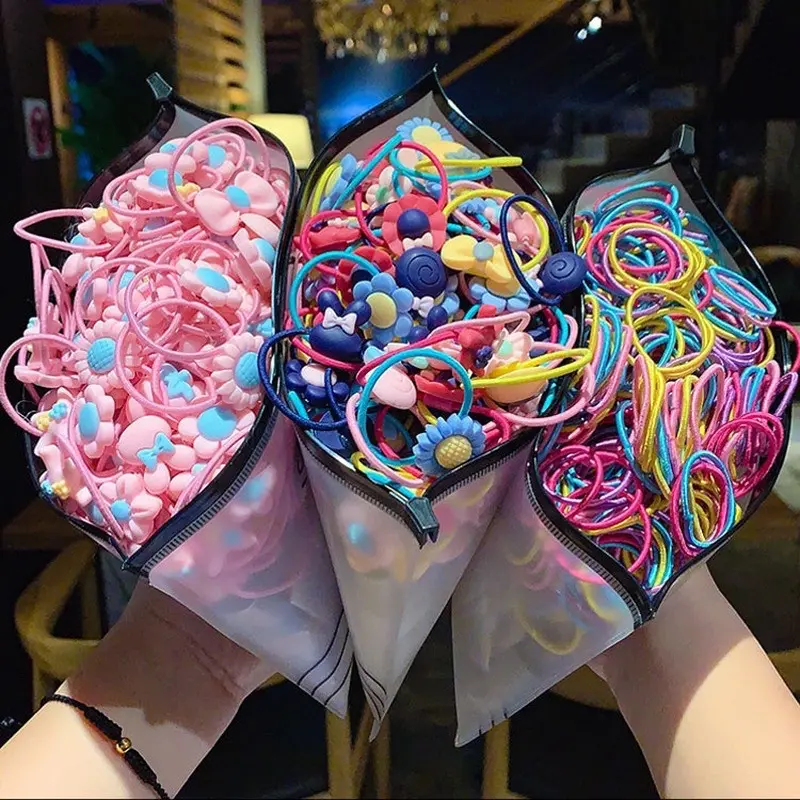 20pcs/bag Colorful Nylon Elastic Hair Band Ponytail Rubber Band Baby Kids Hair Tie Head
