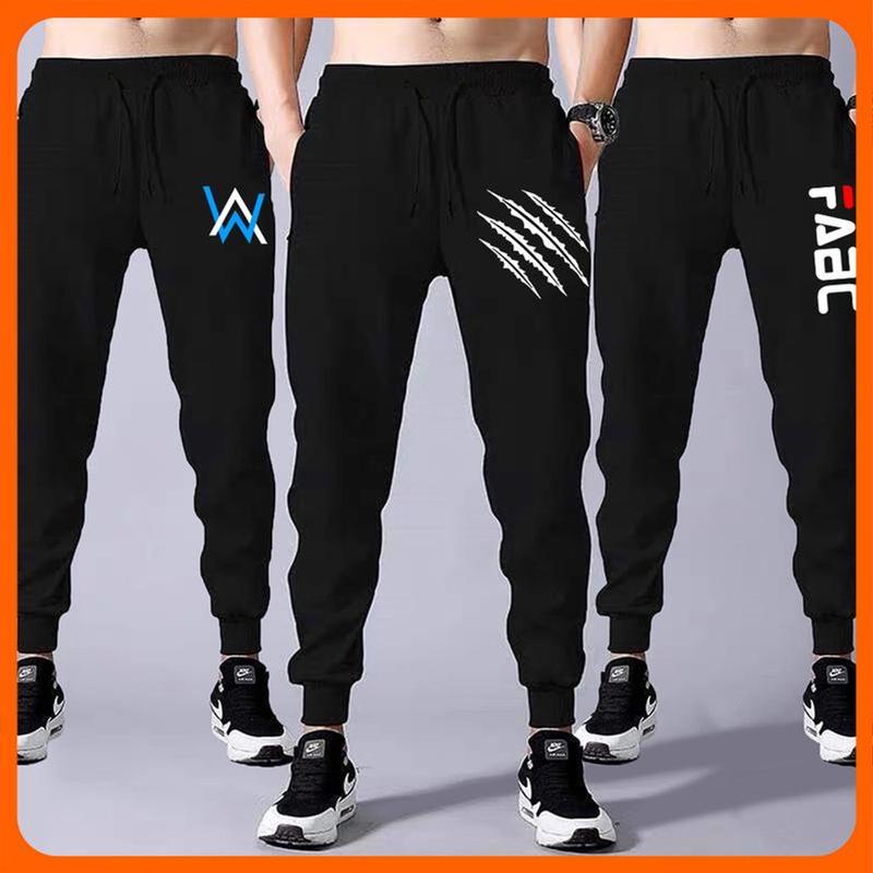 Quần Jogger Nỉ UNISEX Nam Nữ Lưng thun có dây rút - Quần jogger ống bo chân In logo nhỏ phong cách Form 40-70Kg