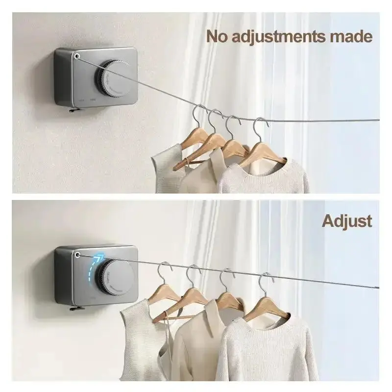 Retractable Durable & Convenient Clothesline, 1 Count Wall Mounted Clothesline, Space Saving Laundry Solution for Apartments & Backyards 2
