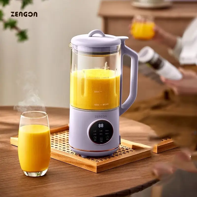 Máy Làm Sữa Hạt ZENGON Đa Chức Năng Dung Tích 1200ml , 10 Lưỡi Xoay -6 Chế Độ Nấu , Cối Thuỷ Tinh ( Bảo Hành 12 Tháng )