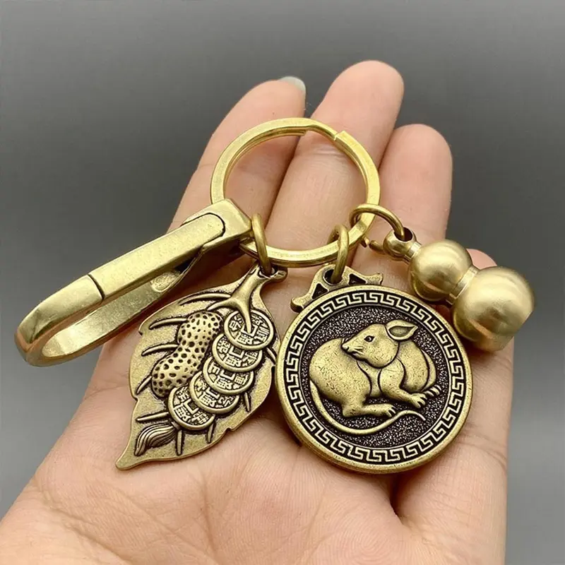 Gantungan Kunci Shio Bahan Logam Keychain 12 Shio Gantungan Kunci Naga Gantungan Kunci Motor 3