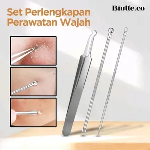 Alat Perlengkapan membersihkan Komedo Jerawat Blackhead, 1 set isi 3pcs.