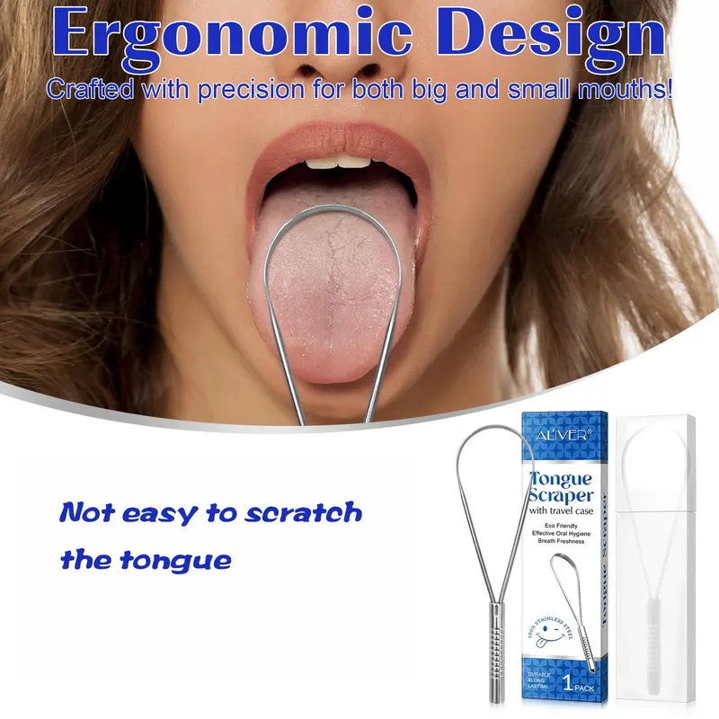 Stainless Steel Tongue Scraper, 1 Count/2 Counts/4 Counts/6 Counts Tongue Scraper with Storage Case, Oral Hygiene Care Tool for Fresh Breath 7