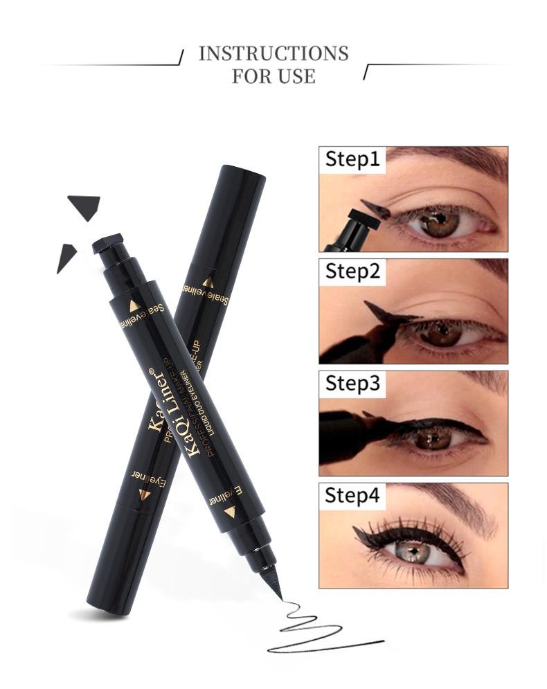 Product Introduction of Double Head Seal Eyeliner Waterproof non-smudging Delta Wing Tail Seal Eyeliner 24