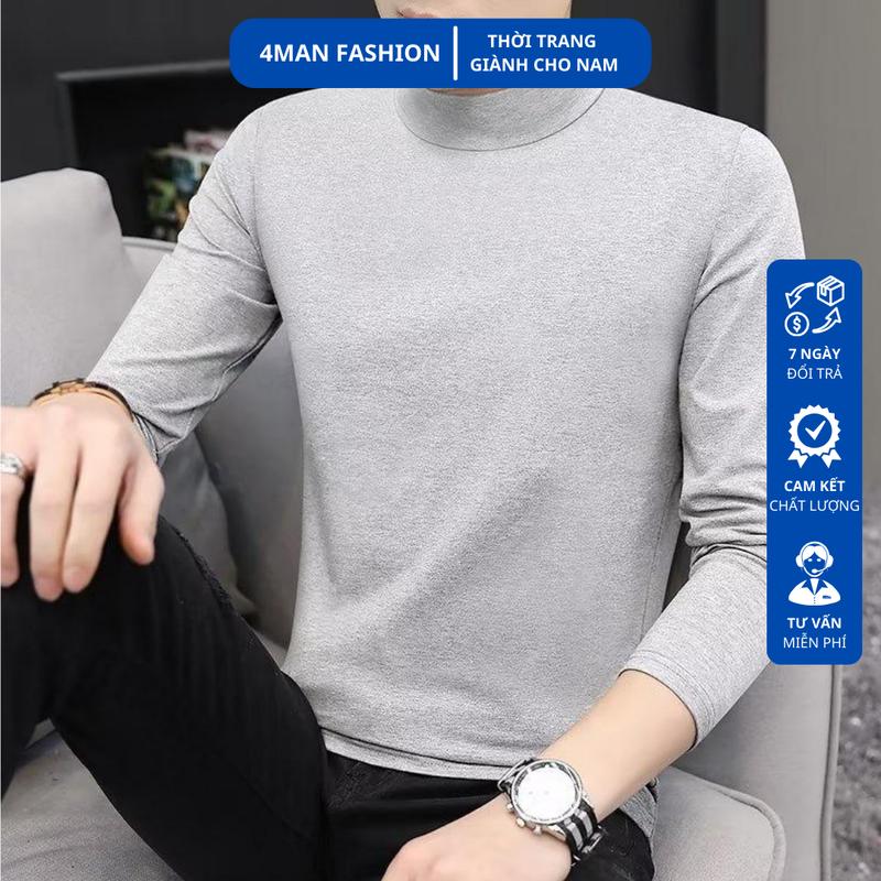 Combo 2 áo giữ nhiệt nam cổ cao lót nỉ co giãn 4 chiều siêu ấm áp Menswear