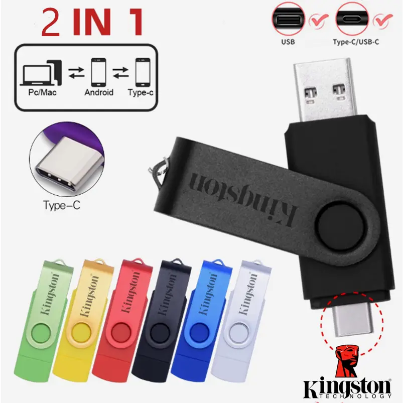 【LOCAL SELLER】Kingston OTG USB Flash Drive Type-C Pen Drive 512GB 1TB 2TB Memory OTG USB Stick Key for Android SmartPhone Computer Digital Storage Tablet Computer Digital Komputer