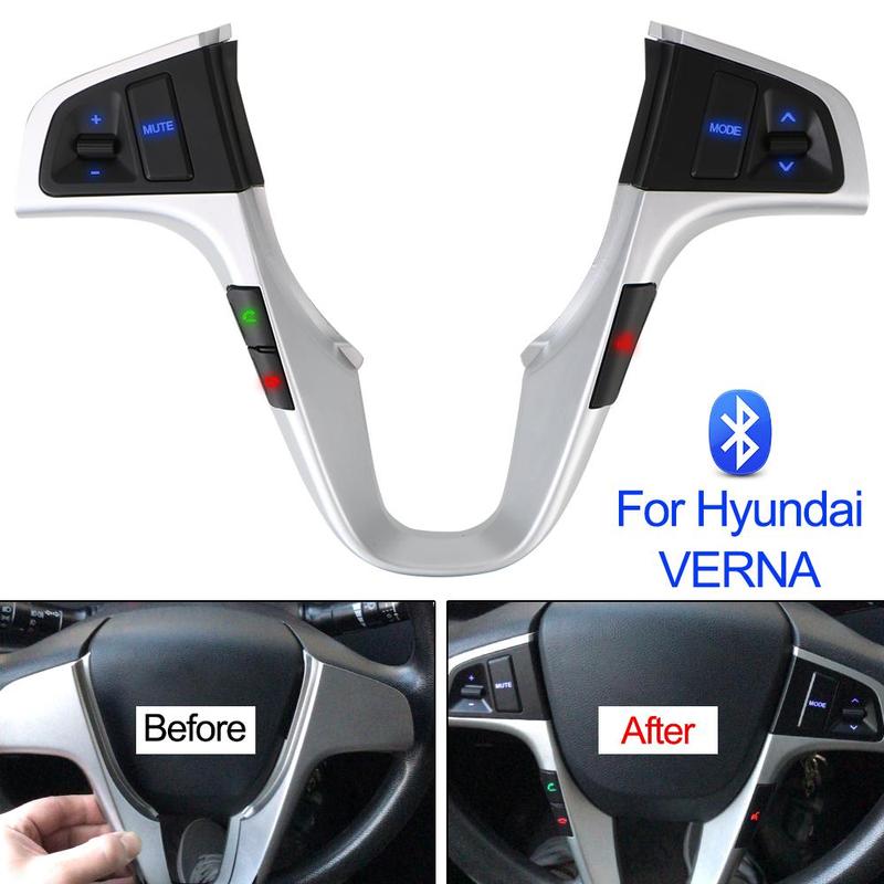 Car Steering Wheel Control Button, Car Steering Wheel Audio Volume Music Control Switch, Car Interior Accessories for Hyundai VERNA SOLARIS 7