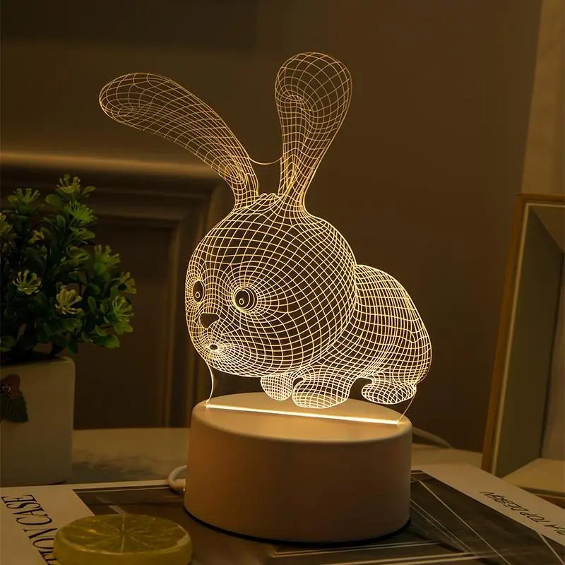 Pplus（Kuning hangat）Steker + sakelar3DKuning hangat / Steker + sakelar/  lampu kamar aesthetic / lampu malam LED / lampu tidur aesthetic / hadiah anak-anak lampu malam berubah warna / hadiah ulang tahun / hadiah pernikahan/promo elektronik termurah 2