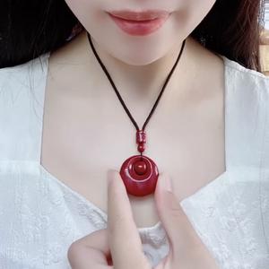 Loket Gancu Keamanan Cinnabar, Gaya Cina, Tahun Zodiak, Untuk Lelaki dan Wanita, Loket Kalung, Hadiah Gancu Keamanan, Dalam Stok Charms Jewelry
