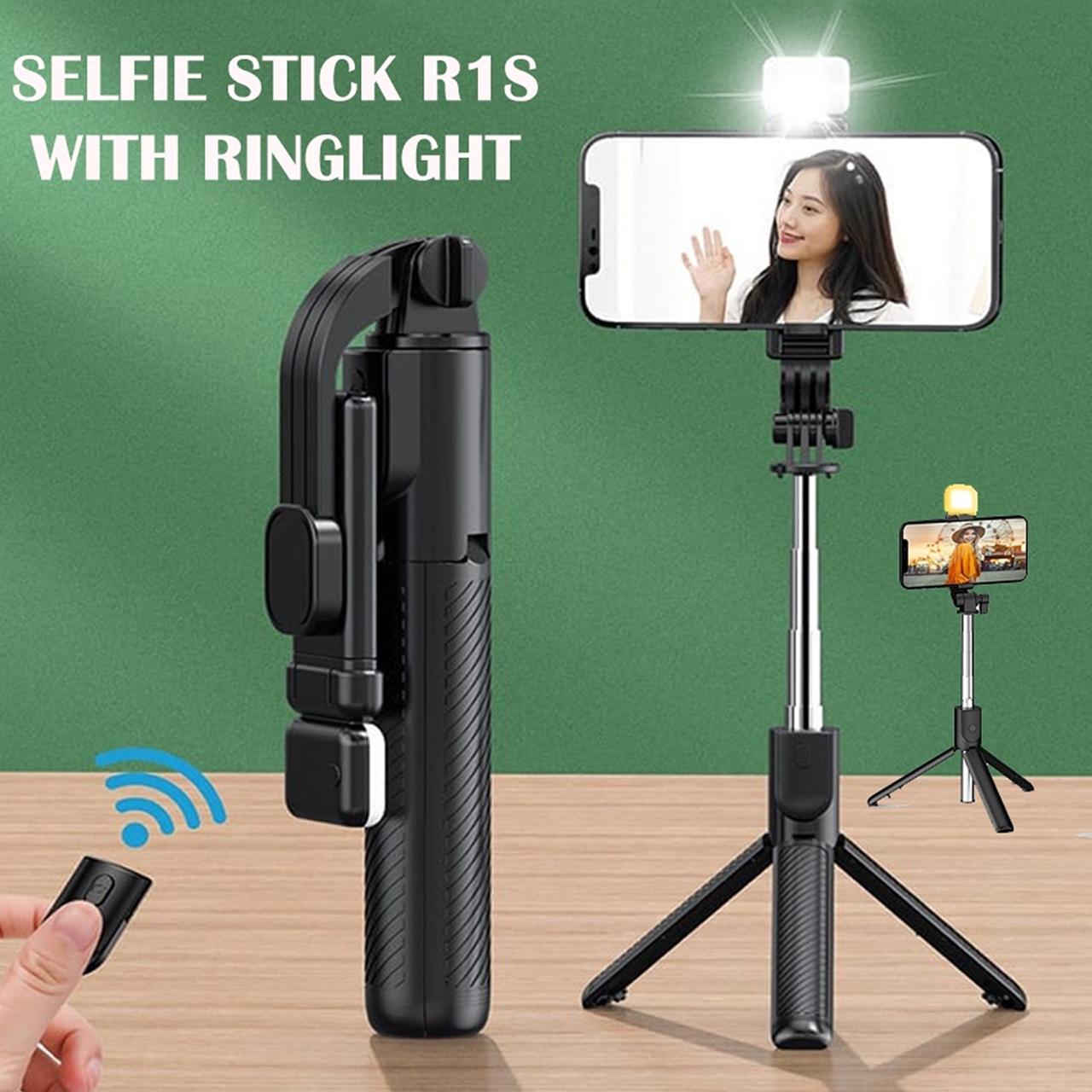 ANP88 Tongsis R1S Selfie Stick Tripod Bluetooth Tomsis Ringlight / Selfie Stick Tripod Bluetooth Tomsis Remote Control 3in1 Stand Holder Putar 360 Derajat / Tripod Mini Tongkat Narsis Monopod Remot Wireless Handphone