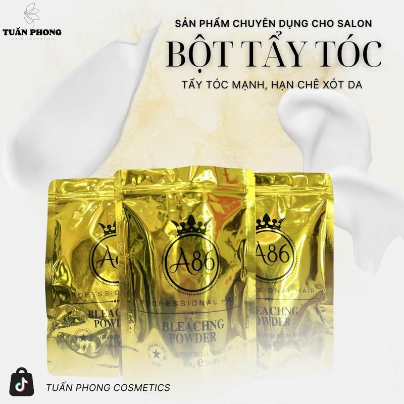 [A86] BỘT TẨY HỮU CƠ A86 CHUYÊN DỤNG DÀNH CHO TÓC, MỘT LẦN TẨY NÂNG ĐƯỢC 8 TONE, BỘT SIÊU MỊN DỄ DÀNG PHA VỚI OXI, GÓI 500G