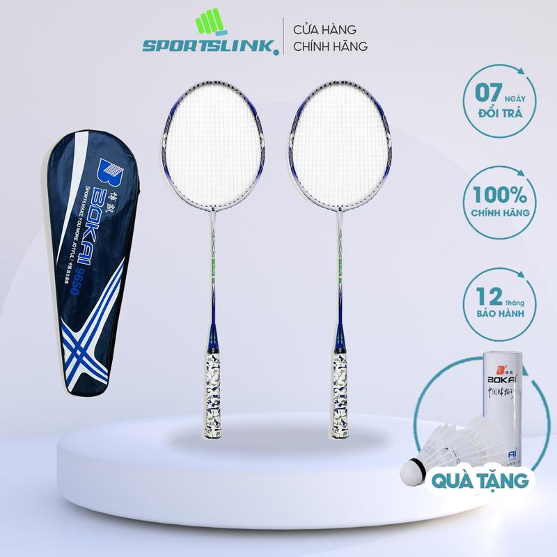 Cặp vợt cầu lông dây cước Bokai tặng kèm 3 quả cầu
