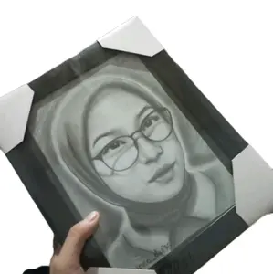 LUKIS WAJAH A5 + FRAME KACA AESTHETIC Foto