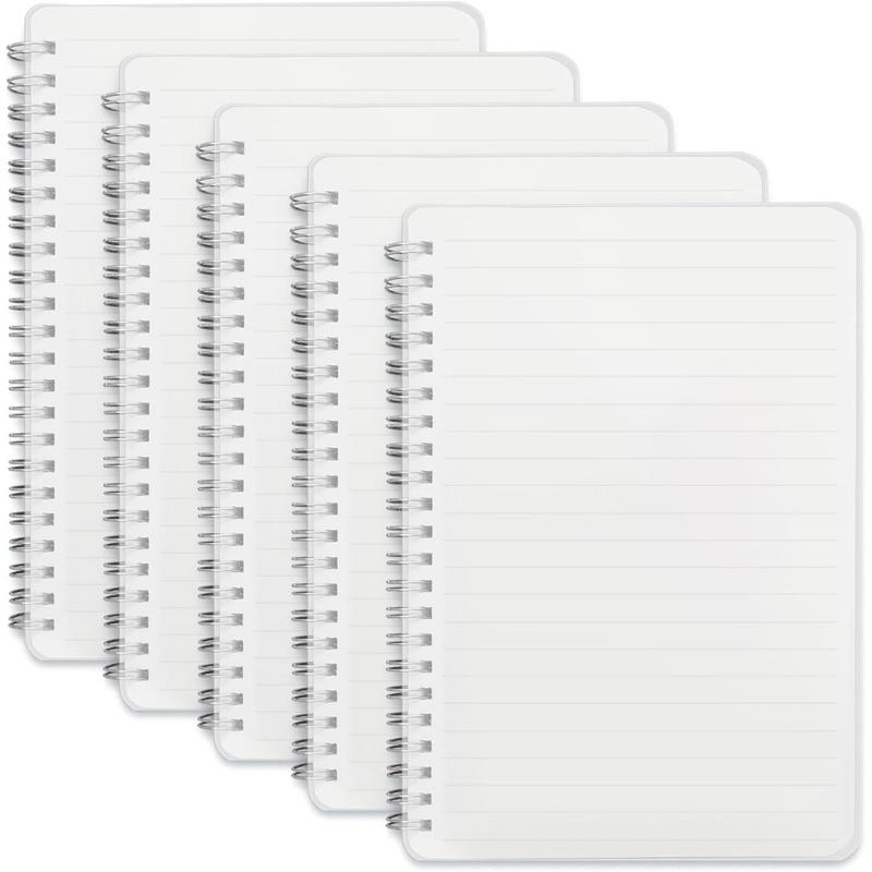 5 Pack Spiral Notebooks for Note Taking, A4 Size White Paper with Lined ...