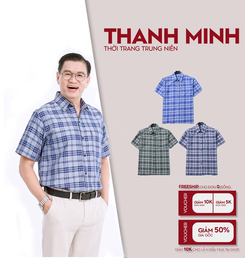Product Introduction of Áo Sơ Mi trung niên Ngắn tay cao cấp Tomen chất liệu kate lụa dệt caro sọc ngang đơn giản phù hợp, màu nhã nhặn sang trọng và thanh lịch Menswear Có Cổ 3
