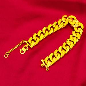 Gelang Tangan, Gelang Emas Pasir Vietnam, Pengapit S, Gelang Tepi Lebar Lelaki, Gelang Langit Berbintang, Berat 35.83g, Untuk Lelaki