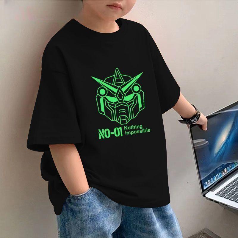 Quần Áo Trẻ Em, Bé Trai, Ngắn Tay, Dáng Rộng Vừa Vặn, Cỡ Trung Bình Và Lớn, Mùa Hè, In Hình Hoạt Hình, Hàng Mới Về, Tay Lửng Áo, Thời Trang Đẹp Trai, 2024 0