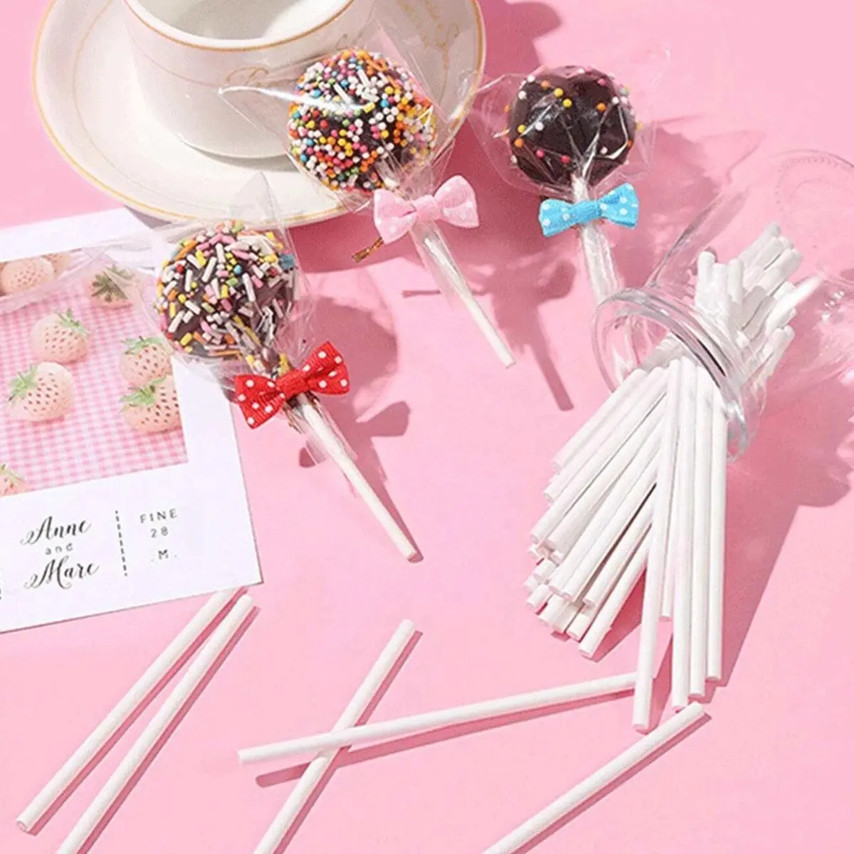 Candy Paper Stick, 50pcs Candy Wrapping Stick, Kitchen Accessories Lollipop Making Stick for Making Lollipops, Gift Wrapping Material Candy Stick for Wedding Birthday Festival Party