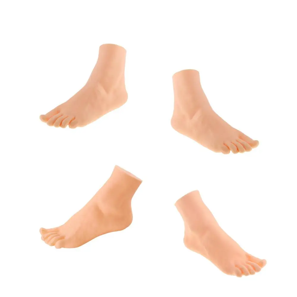 Foot Model Practice Fake Training Foot Mannequin Foot Stand Sock Display Prop Short Stocking Ankle Bracelet for Nail Art Shop