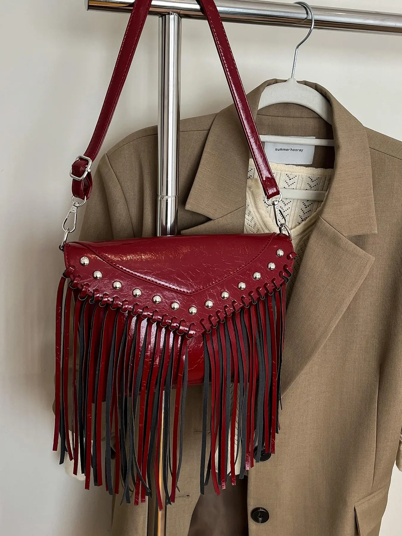 Women's Fashionable Fringe Decorated Shoulder Bag, Casual Solid Color Crossbody Bag for Daily Used, Trendy All-match Commuter Bag