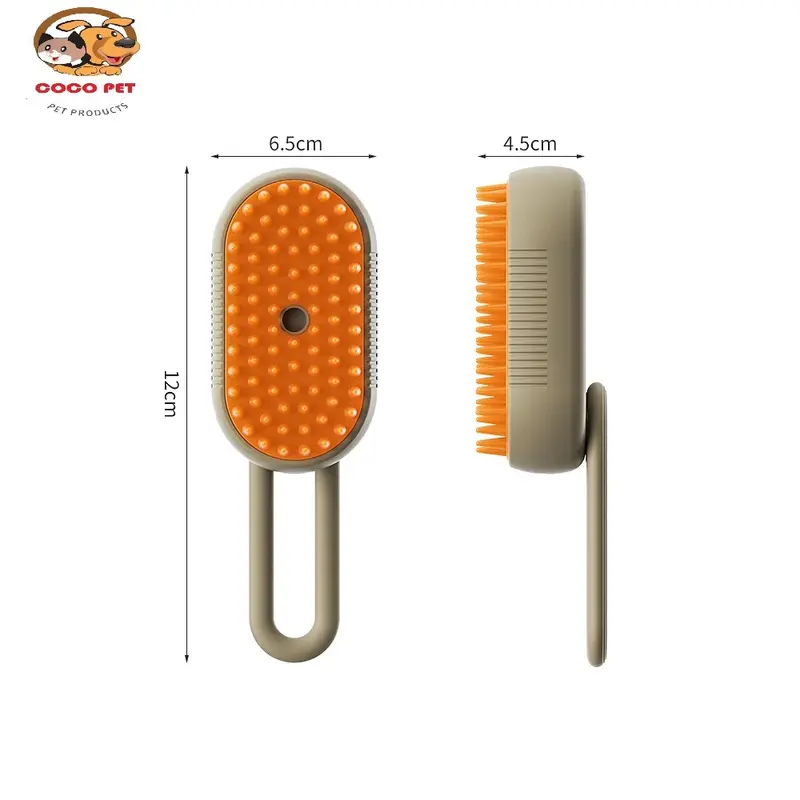 Lược Chải Lông Hơi Nước Cho Chó Mèo 3in1, Lược Chải Lông Thú Cưng Tích Hợp Massage Và Xịt Nước Làm Sạch Kèm Cáp Sạc USB 3