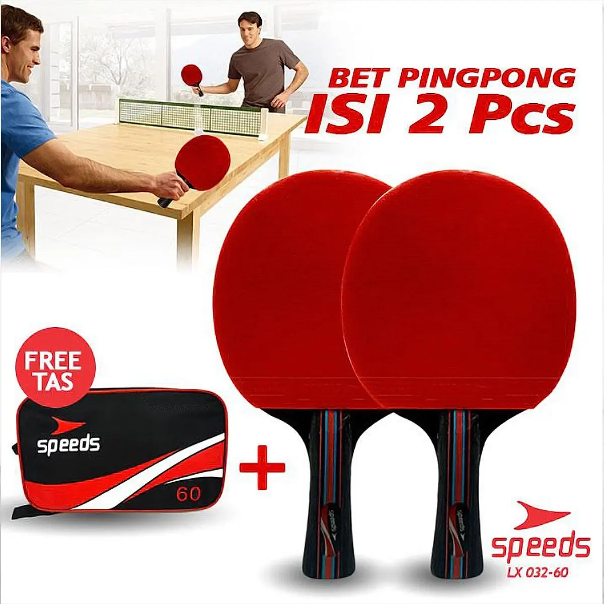 SPEEDS Bet Pingpong Tenis Meja Bet Bad Bat Table Rubber Karet Alat ...