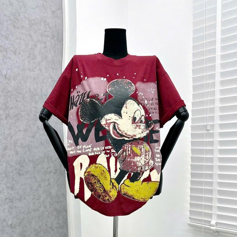 Áo Thun Phông Nữ Nam Tay Lỡ Form To Rộng Chất cotton su in Hình Mickey DOREMON - Cổ Tròn 2