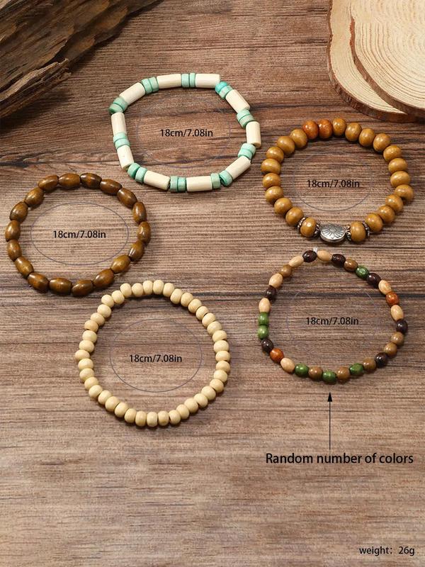Boho Style Elastic Adjustable Beaded Bracelet, Gifts for Her, Fashionable Jewelry for Women & Men, Trendy All-match & Exquisite Jewelry 5