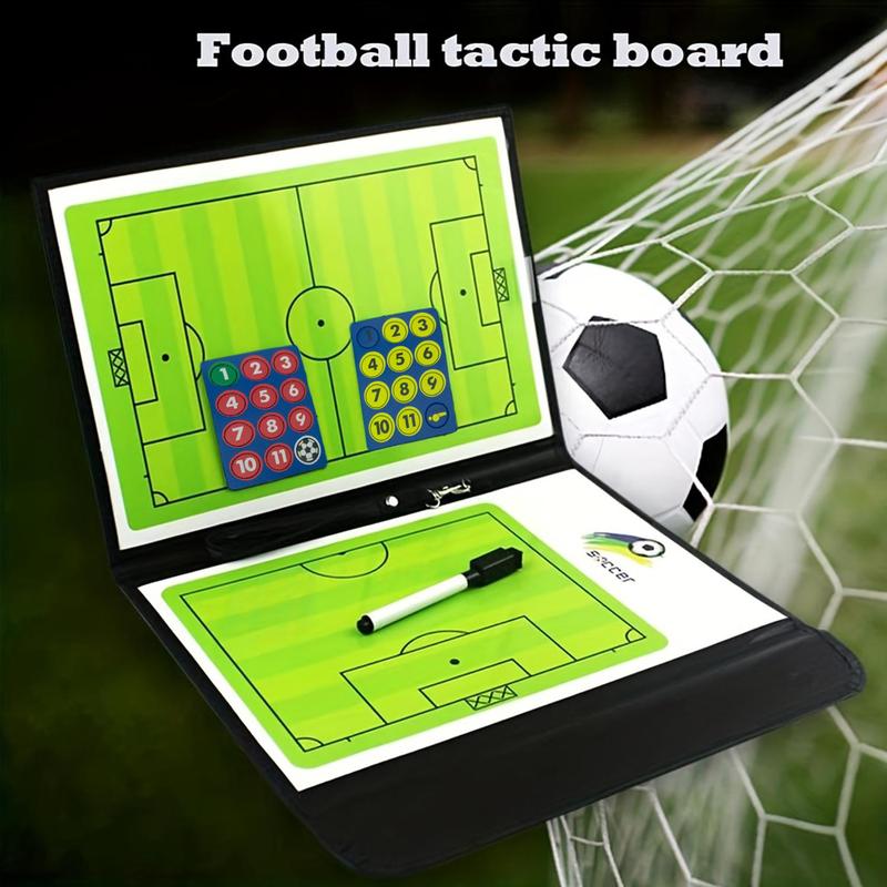 Portable Football Marker Board, 1 Set Magnetic Foldable Football Coaching Board Kit Including  Magnetic Board, Marker Pen & Zipper Bag, Soccer Training Coach Board, Football Auxiliary Equipment 3
