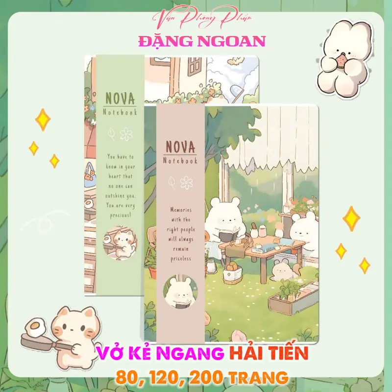 HẢI TIẾN Vở kẻ ngang ghim B5 - NOVA - Định lượng giấy 70g/m2 (80/120/200 trang - Lốc 10/5/3) 3