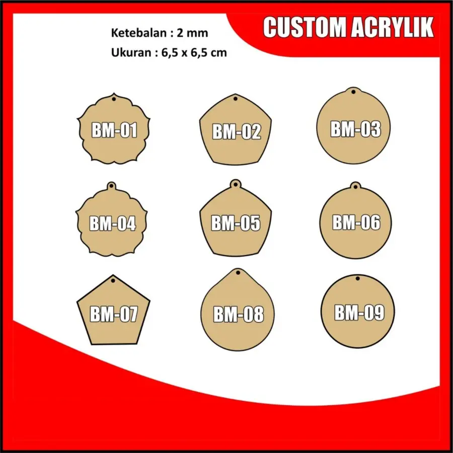 BAHAN MEDALI WISUDA AKRILIK 6.5cm dan 7 cm POLOS TEBAL 2MM