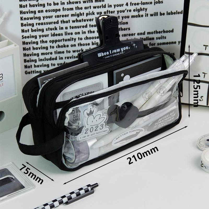 Hộp Đựng Bút Chì Trong Suốt Thiết Kế Dễ Thương Nhiều Ngăn Thích Hợp Cho Bàn Học Sắp Xếp Văn Phòng Phẩm Túi Đựng Bút Văn Phòng Phẩm