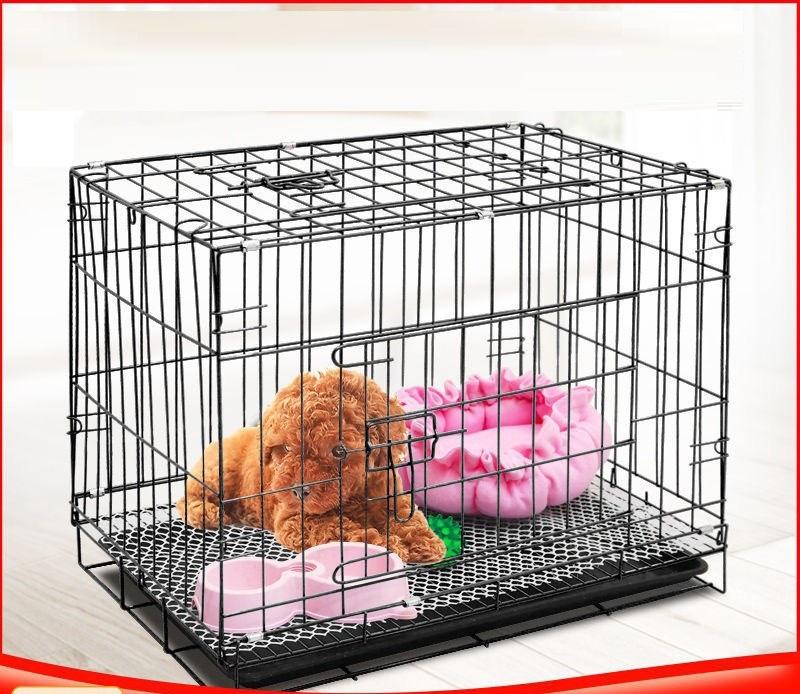 MẪU MỚI Lồng Chó Và Mèo Sơn Tĩnh Điện Size 35cm và 50cm Chuồng Chó Mèo Gấp Gọn Kèm Khay Đen