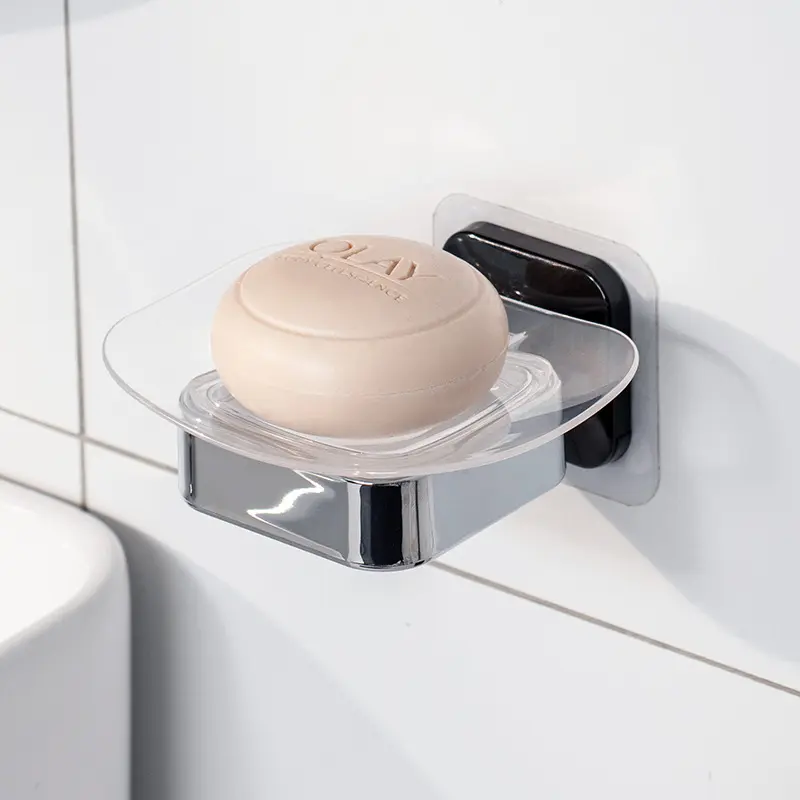 Hot selling hotels, hotels, soap dish, bathrooms, towels, transparent plastic, no punching, no marking, adhesive soap dish
