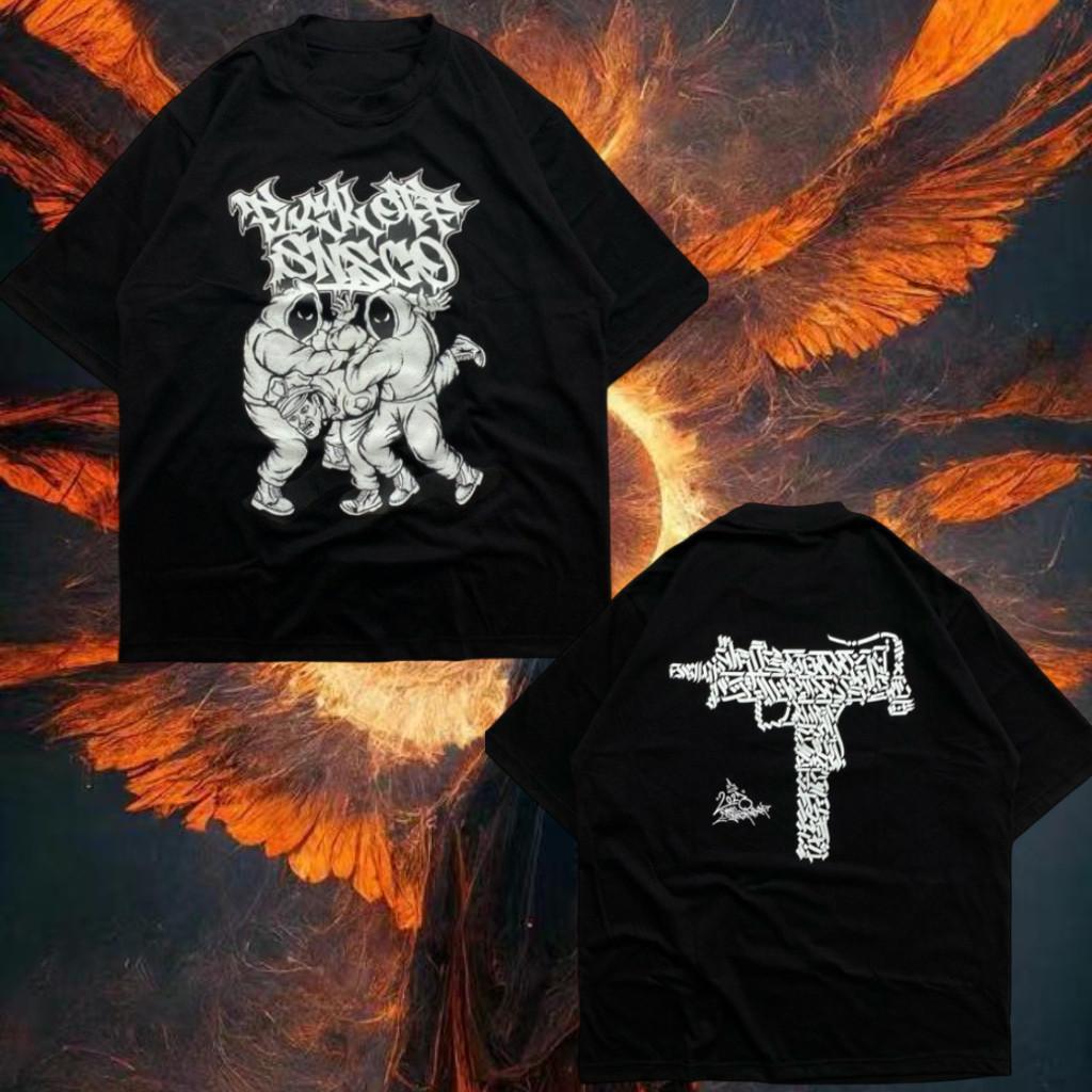 【COD】 KAOS SNSCO - UZI BLACK TSHIRT Crew-neck fashion unisex T-shirt Menswear Top Pria Baju Distro Atasan