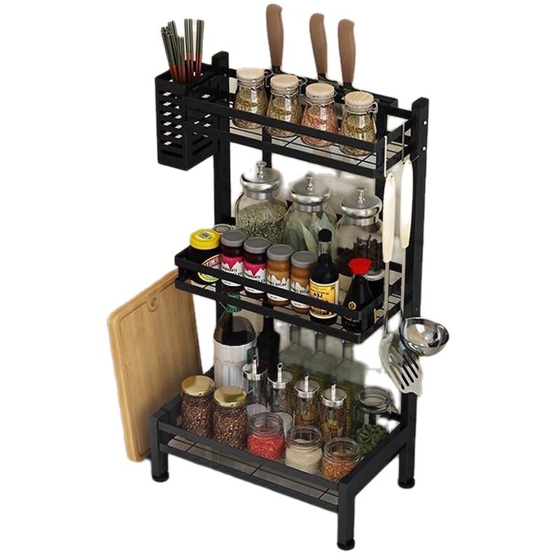 KỆ GIA VỊ 2-3 tầng cao cấp nhà bếp kèm giá và dao thớt, đũa thìa thép sơn tĩnh điện chống rỉ siêu bền hegiare