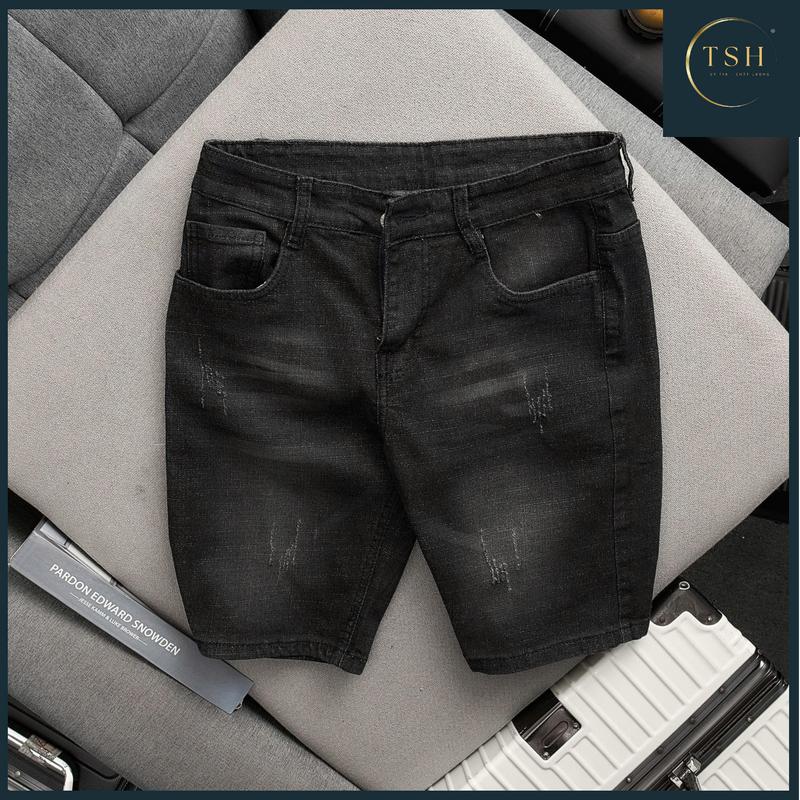 [ TSH ] - Mã Số 169 Quần short jean nam đậm trơn chất liệu jean co giãn như hình chuẩn from dáng có nhiều mẫu mới dành cho nam ( HÌNH THẬT TỰ CHỤP) Menswear Pants Có Túi Cotton