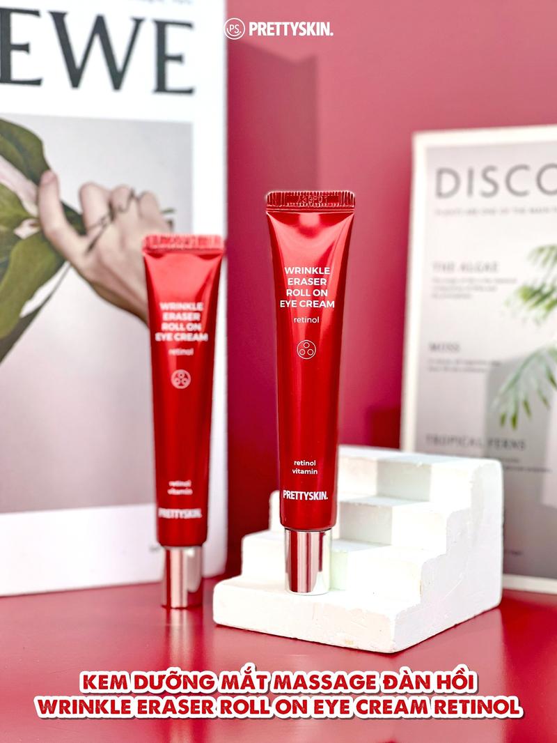 Product Introduction of Prettyskin: Kem Dưỡng Mắt Wrinkle Eraser Roll On Eye Cream Retinol (tuýp 30ml) Skincare Kem mắt Chăm Sóc Da Milk 1