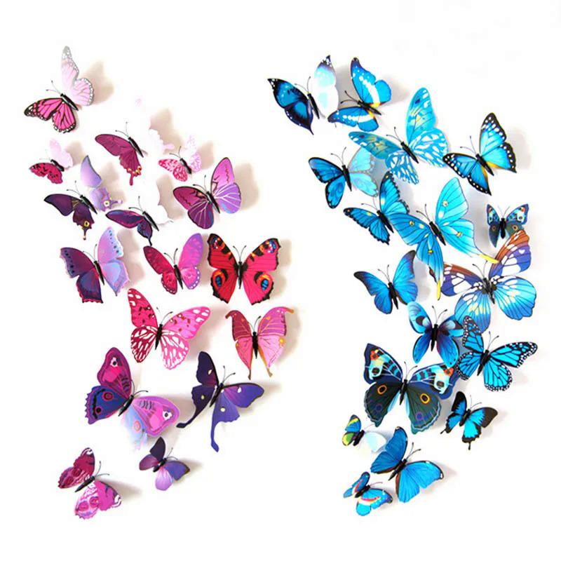 12 lot PVC 3d Effect Multicolor Butterflies Wall Sticker Beautiful 12-lot-pvc-3d-effect-multicolor-butterflies-wall-sticker-beautiful