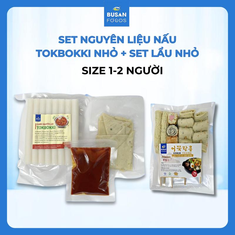 KHÔNG GIAO MIỀN BẮC Set Tokbokki Nhỏ Nguyên Liệu Nấu Tobokki + Lẩu Chả Cá Hàn Quốc Set 1 - 2 Người BUSAN FOODS - Bánh Gạo Hàn Quốc Dày Thơm Ngon Dai Dẻo Chuẩn Vị Hàn Thức Ăn Tokbokki Food Ăn Vặt